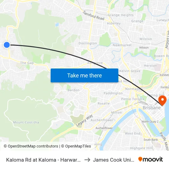 Kaloma Rd at Kaloma - Harward, Stop 38 to James Cook University map