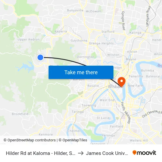 Hilder Rd at Kaloma - Hilder, Stop 41 to James Cook University map