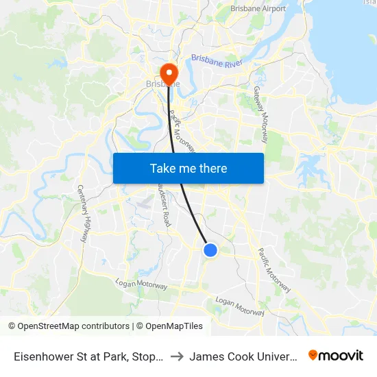 Eisenhower St at Park, Stop 87 to James Cook University map