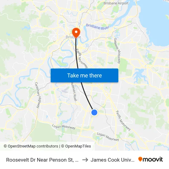 Roosevelt Dr Near Penson St, Stop 88 to James Cook University map