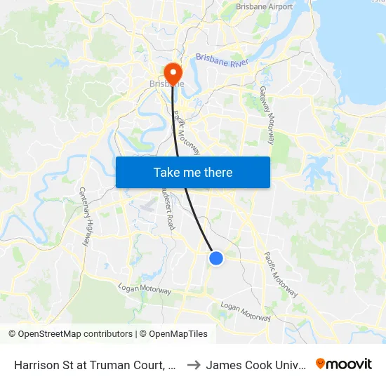 Harrison St at Truman Court, Stop 89 to James Cook University map