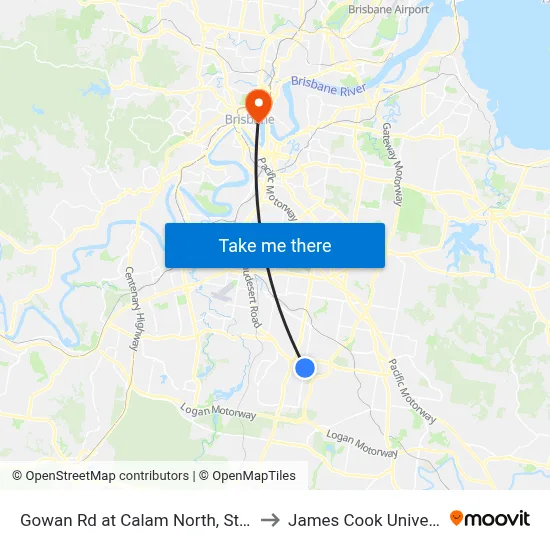 Gowan Rd at Calam North, Stop 35 to James Cook University map