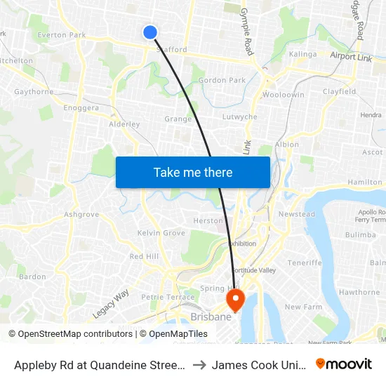 Appleby Rd at Quandeine Street, Stop 34 to James Cook University map