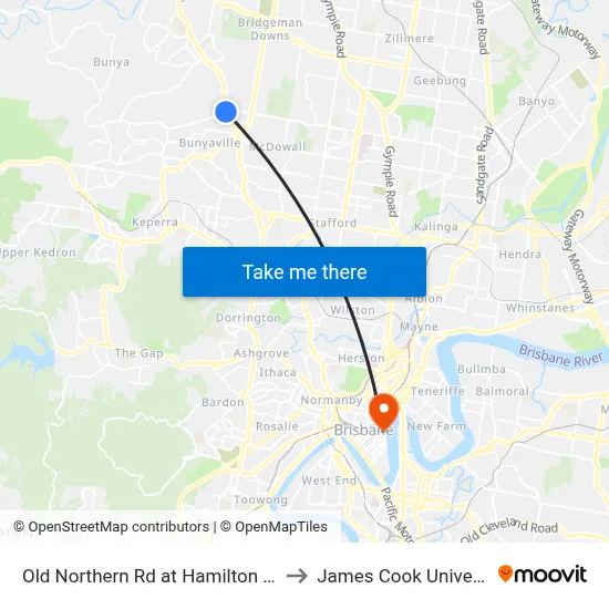 Old Northern Rd at Hamilton Road to James Cook University map