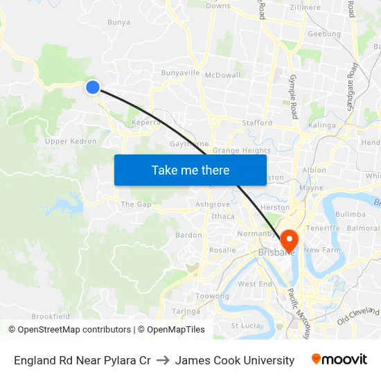 England Rd Near Pylara Cr to James Cook University map