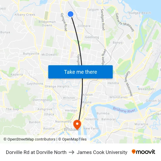 Dorville Rd at Dorville North to James Cook University map