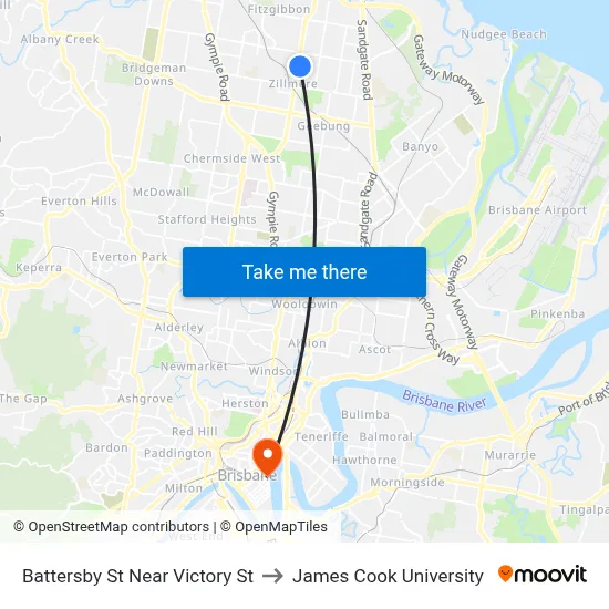 Battersby St Near Victory St to James Cook University map
