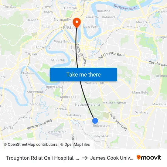 Troughton Rd at Qeii Hospital, Stop 37 to James Cook University map
