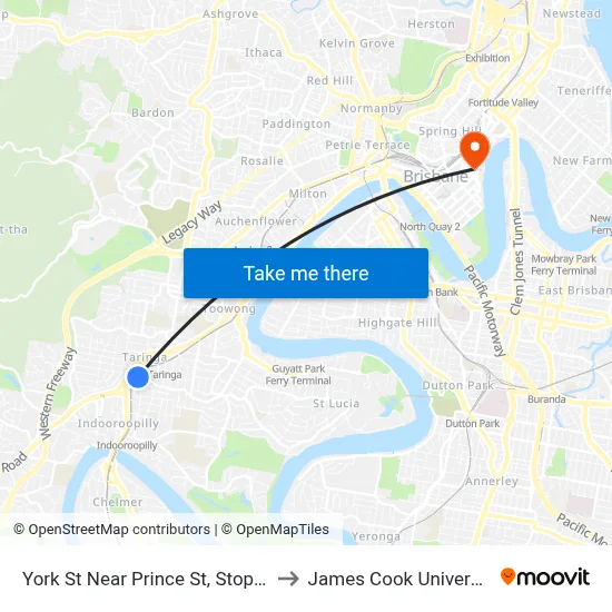 York St Near Prince St, Stop 29 to James Cook University map