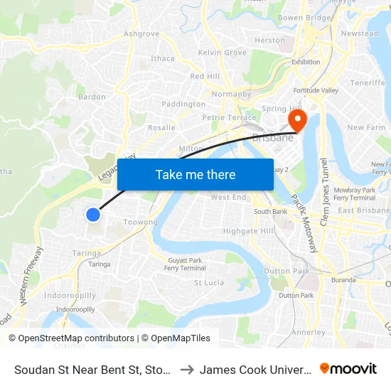 Soudan St Near Bent St, Stop 24 to James Cook University map