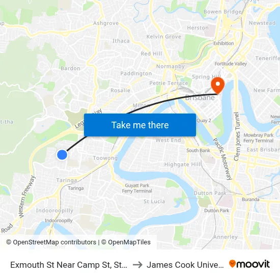 Exmouth St Near Camp St, Stop 26 to James Cook University map