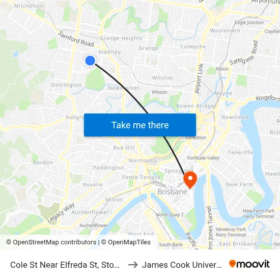 Cole St Near Elfreda St, Stop 27 to James Cook University map