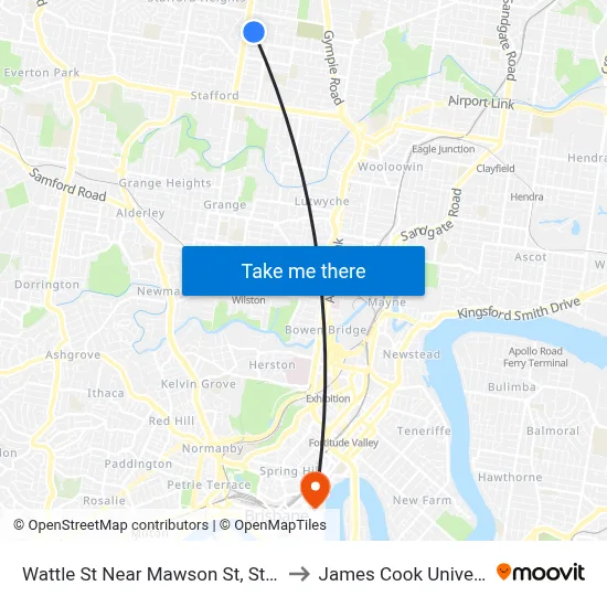 Wattle St Near Mawson St, Stop 35 to James Cook University map