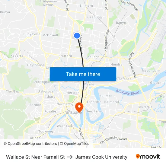 Wallace St Near Farnell St to James Cook University map