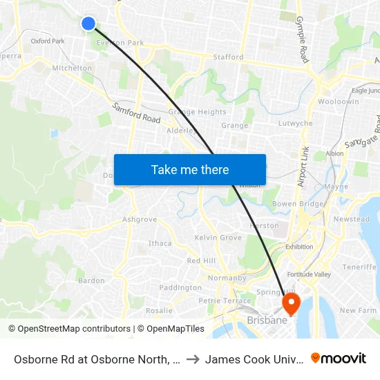 Osborne Rd at Osborne North, Stop 51 to James Cook University map