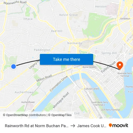 Rainworth Rd at Norm Buchan Park East, Stop 12 to James Cook University map