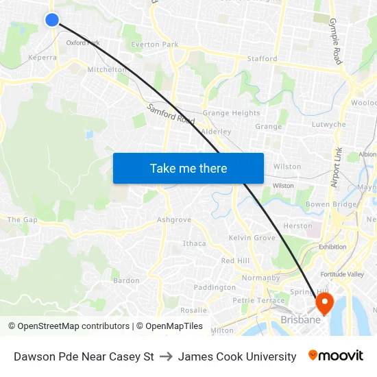 Dawson Pde Near Casey St to James Cook University map
