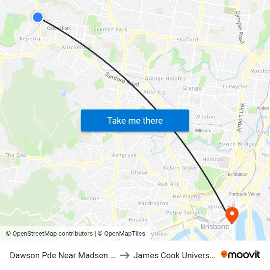 Dawson Pde Near Madsen St to James Cook University map
