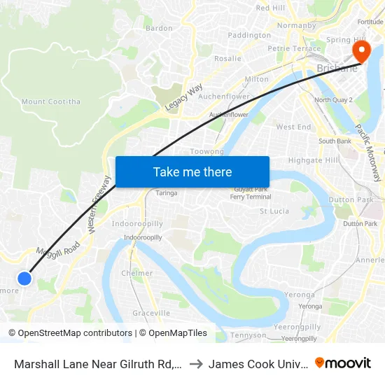 Marshall Lane Near Gilruth Rd, Stop 36 to James Cook University map