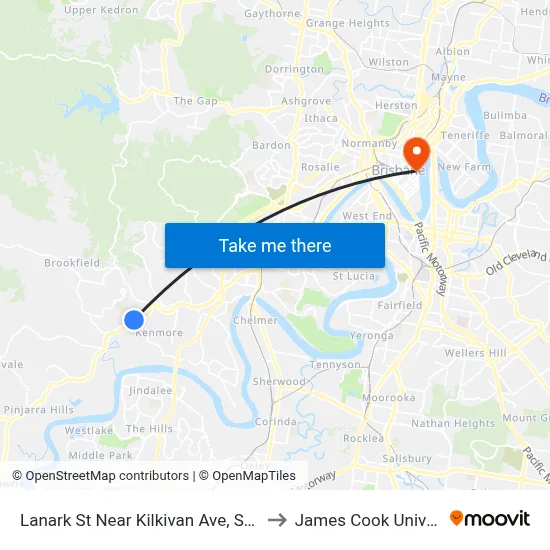 Lanark St Near Kilkivan Ave, Stop 39a to James Cook University map