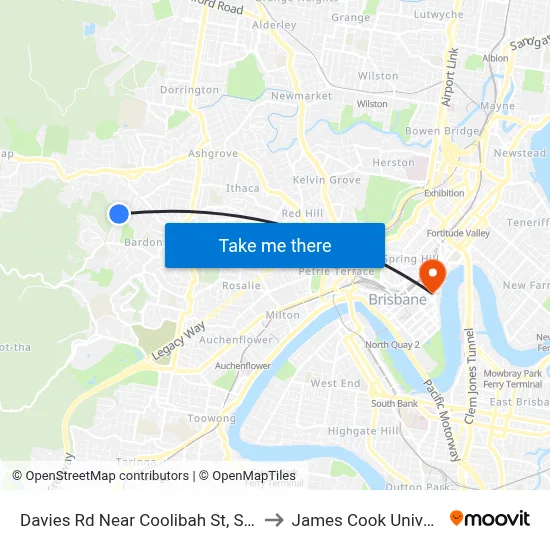 Davies Rd Near Coolibah St, Stop 33 to James Cook University map