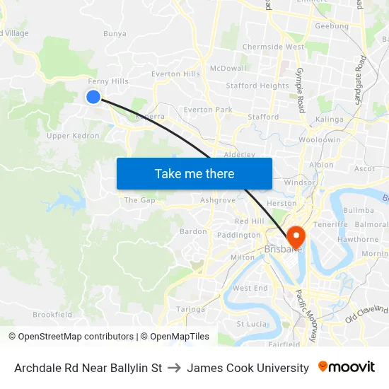 Archdale Rd Near Ballylin St to James Cook University map