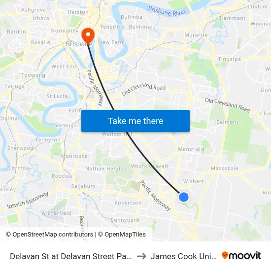 Delavan St at Delavan Street Park, Stop 85 to James Cook University map