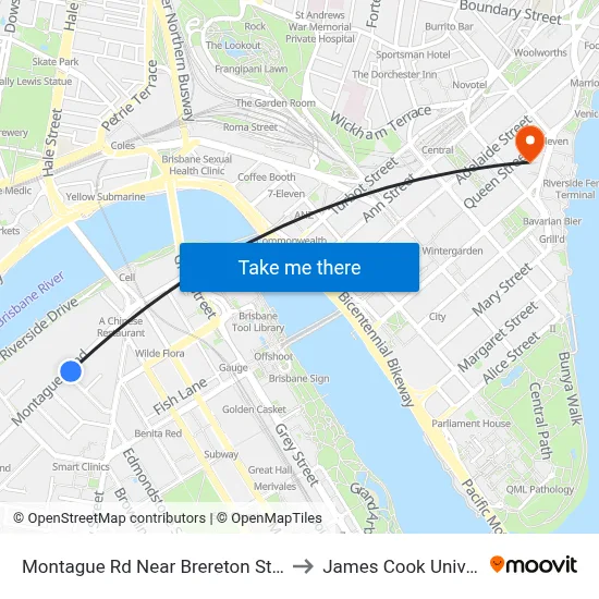 Montague Rd Near Brereton St, Stop 5 to James Cook University map
