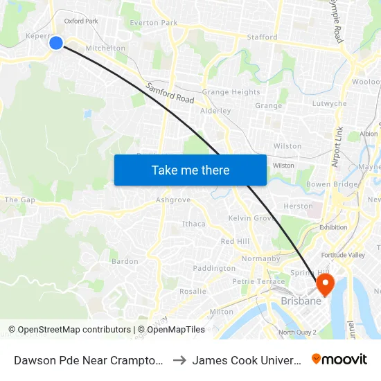 Dawson Pde Near Crampton St to James Cook University map
