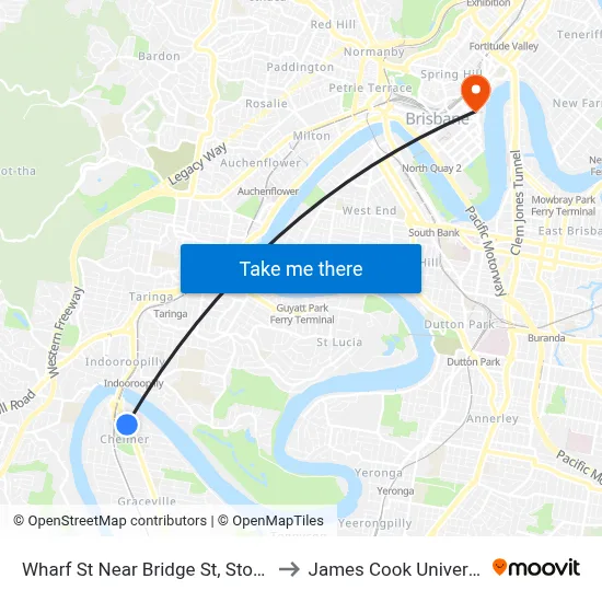 Wharf St Near Bridge St, Stop 52 to James Cook University map