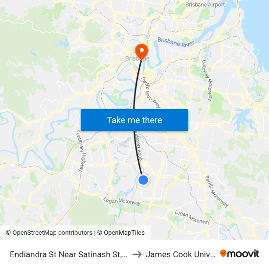 Endiandra St Near Satinash St, Stop 87 to James Cook University map