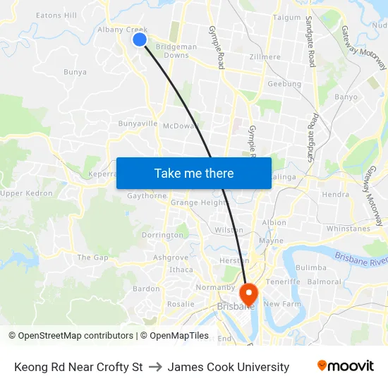 Keong Rd Near Crofty St to James Cook University map