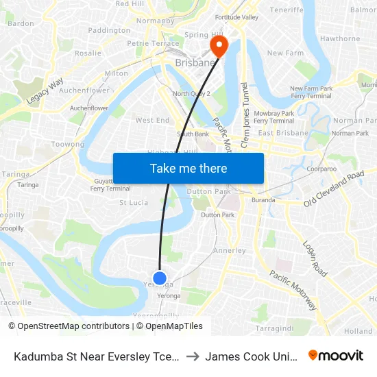 Kadumba St Near Eversley Tce, Stop 23 to James Cook University map