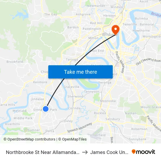 Northbrooke St Near Allamanda Ct, Stop 59 to James Cook University map