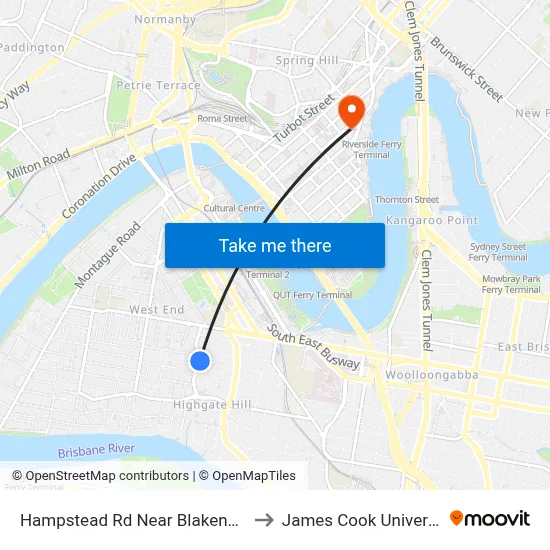 Hampstead Rd Near Blakeney St to James Cook University map
