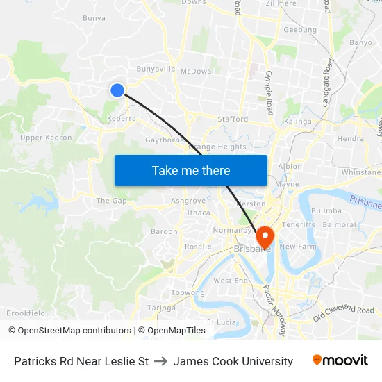 Patricks Rd Near Leslie St to James Cook University map