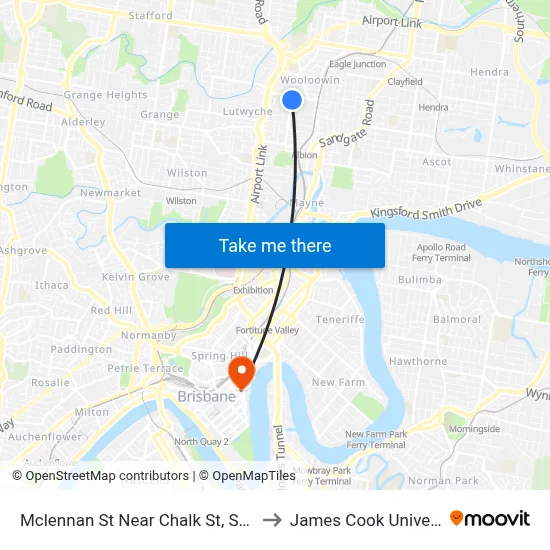 Mclennan St Near Chalk St, Stop 19 to James Cook University map