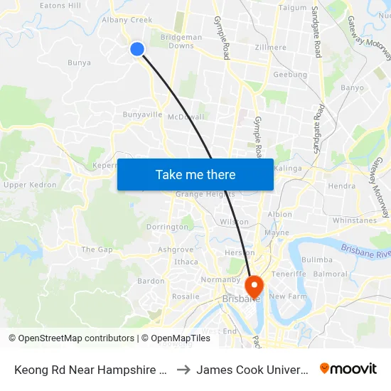 Keong Rd Near Hampshire Tce to James Cook University map