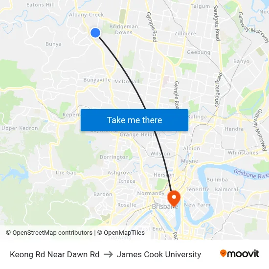 Keong Rd Near Dawn Rd to James Cook University map