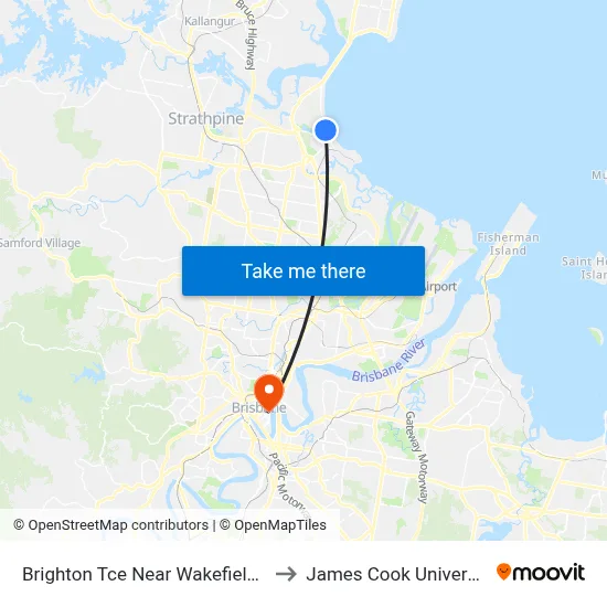 Brighton Tce Near Wakefield St to James Cook University map