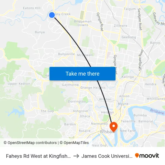 Faheys Rd West at Kingfisher to James Cook University map