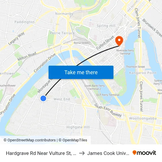 Hardgrave Rd Near Vulture St, Stop 9c to James Cook University map