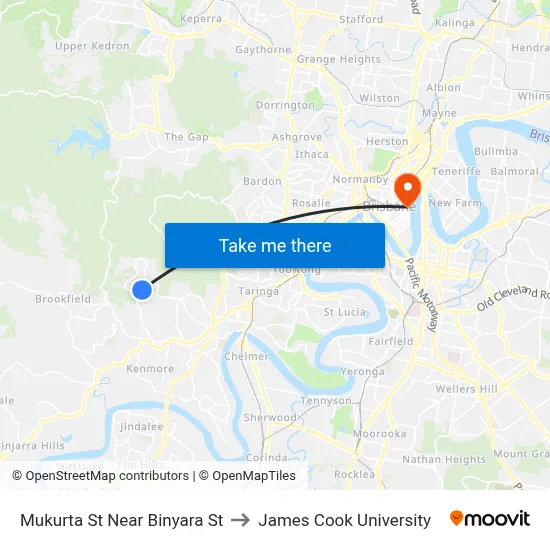 Mukurta St Near Binyara St to James Cook University map
