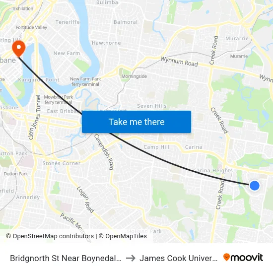 Bridgnorth St Near Boynedale St to James Cook University map
