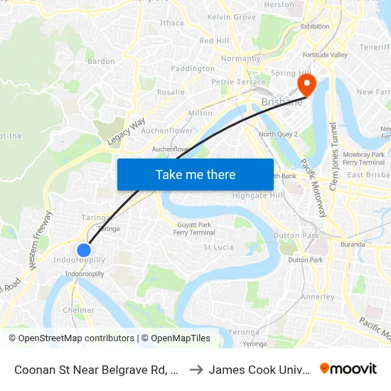 Coonan St Near Belgrave Rd, Stop 21 to James Cook University map
