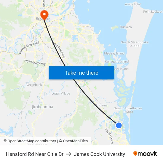Hansford Rd Near Citie Dr to James Cook University map