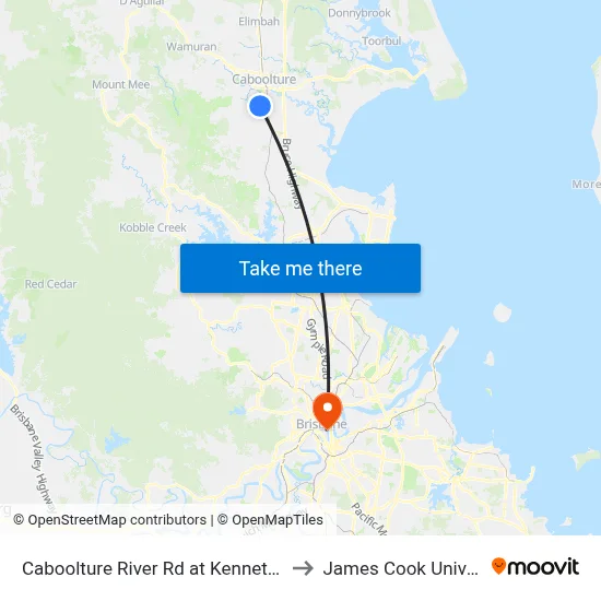 Caboolture River Rd at Kenneth Street to James Cook University map