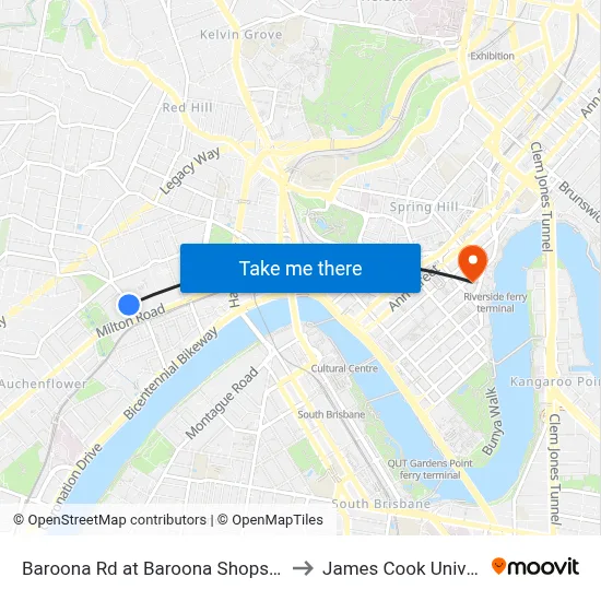 Baroona Rd at Baroona Shops, Stop 7 to James Cook University map