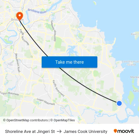 Shoreline Ave at Jingeri St to James Cook University map