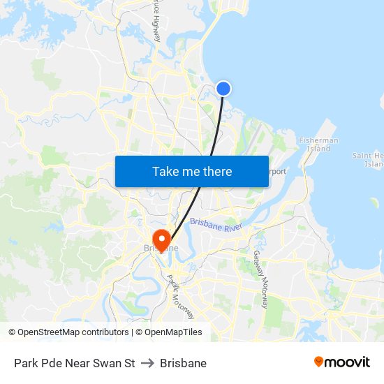 Park Pde Near Swan St to Brisbane map